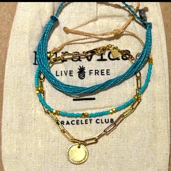 Pura Vida Jewelry - PURA VIDA Custom Turquoise 3 piece Gold Chain & Seed Bead Bracelet Set NEW! Rare
